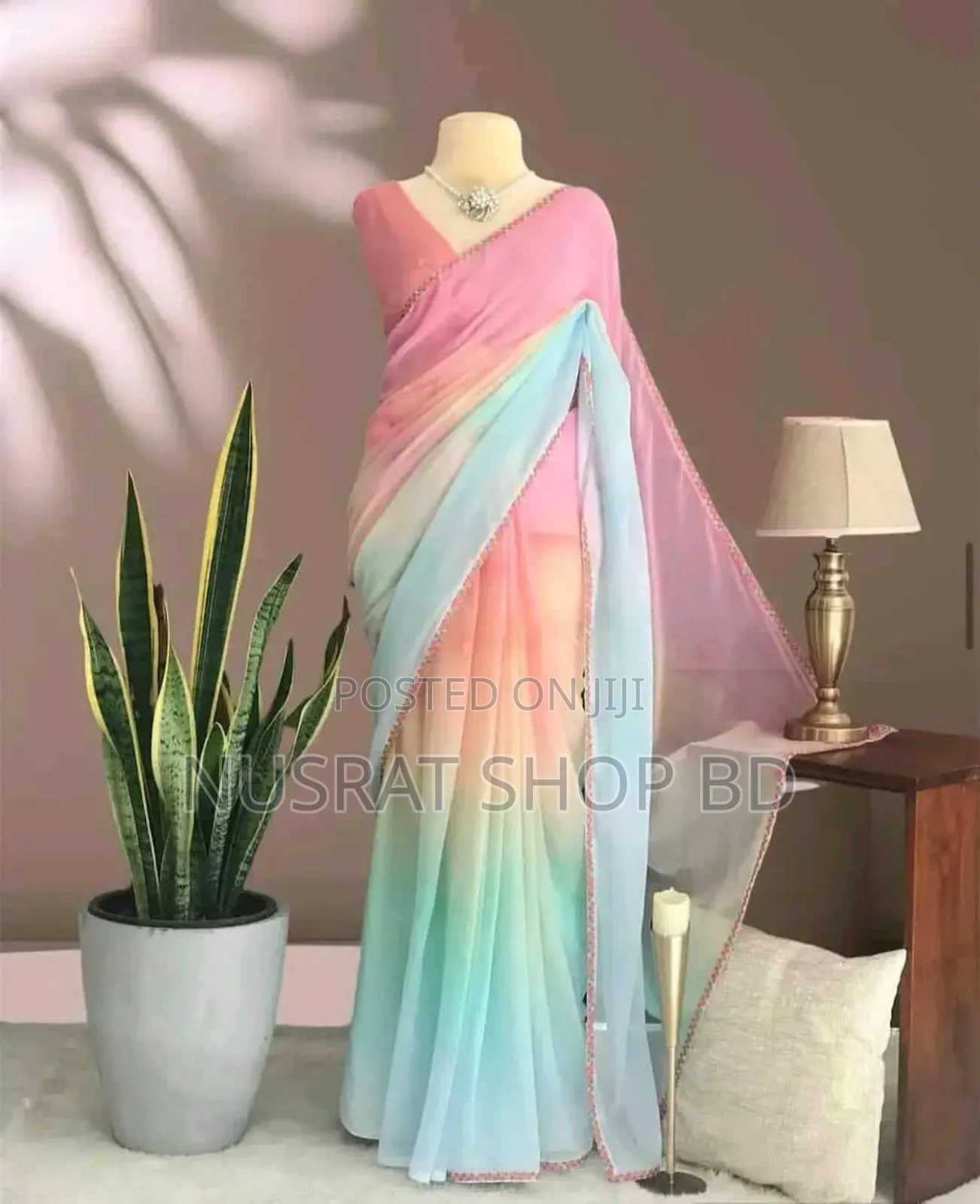 Elegant Lace Work Georgette Saree