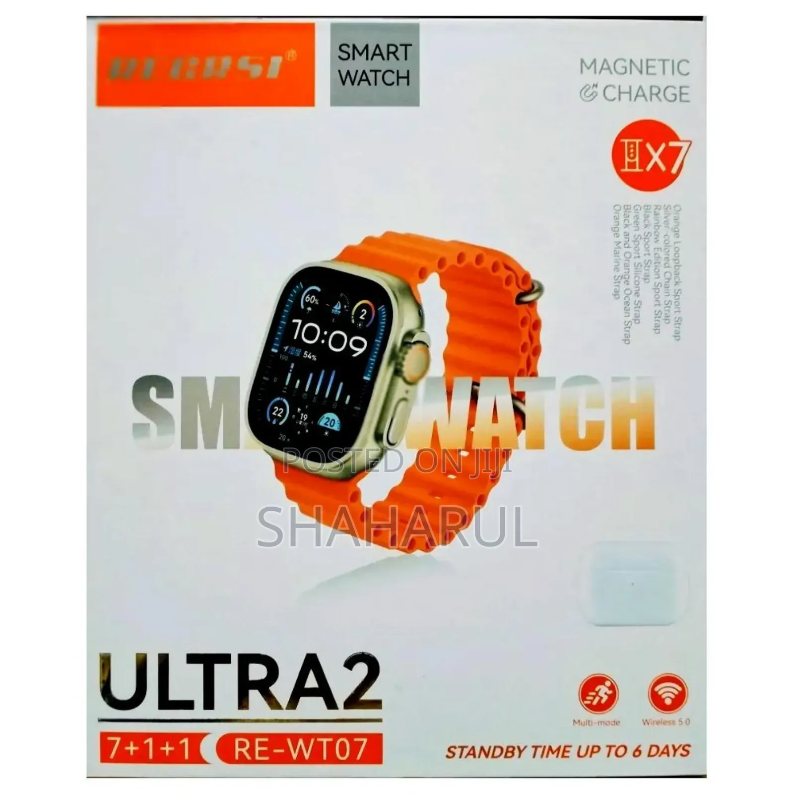 Recrsi Wt07 Ultra 2 Magnetic Charge Smart Watch - Multicolor