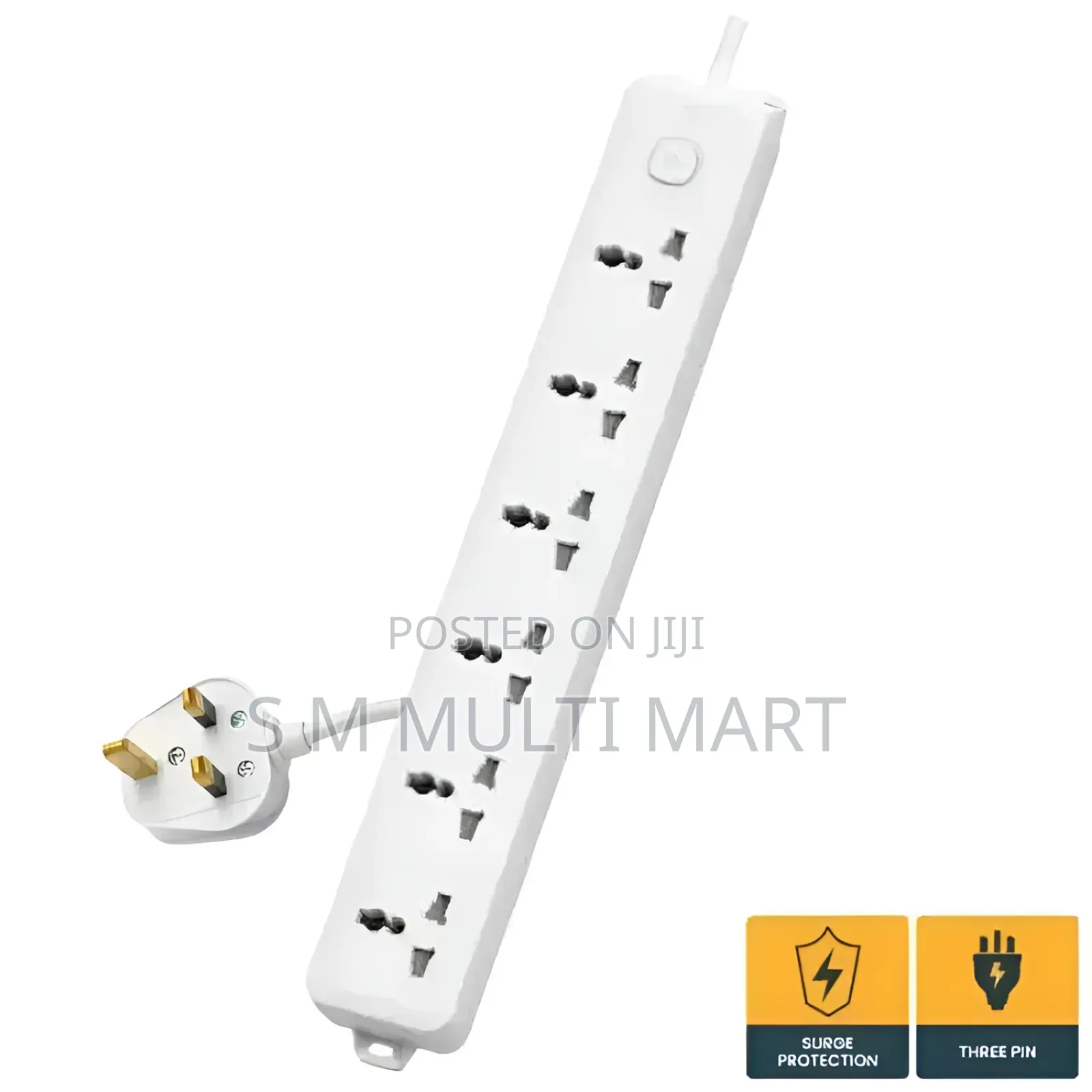 Deli Ct705es 3 Pin 6 Port 3 Meter Power Strip