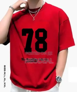 Solid Colour Drop Shoulder T-shirt for Men