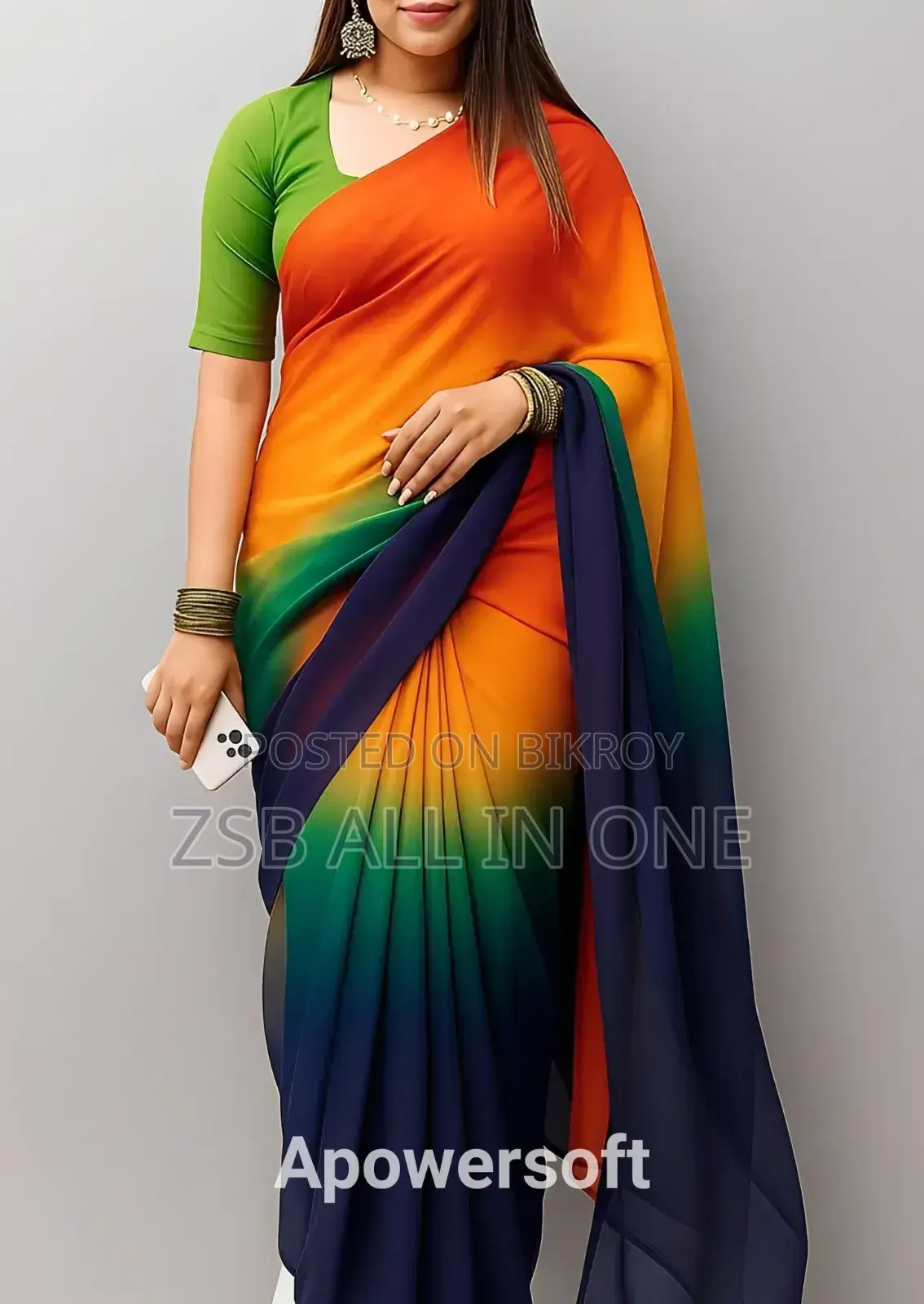 Rainbow Georgette Saree JDHH FVJVBF