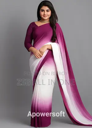 Rainbow Georgette Saree JDHH FVJVBF