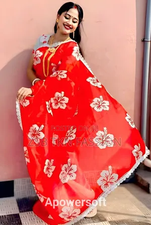 Skin Print Half Silk Sharee With Blouse Piece DHFTH JFJBFH