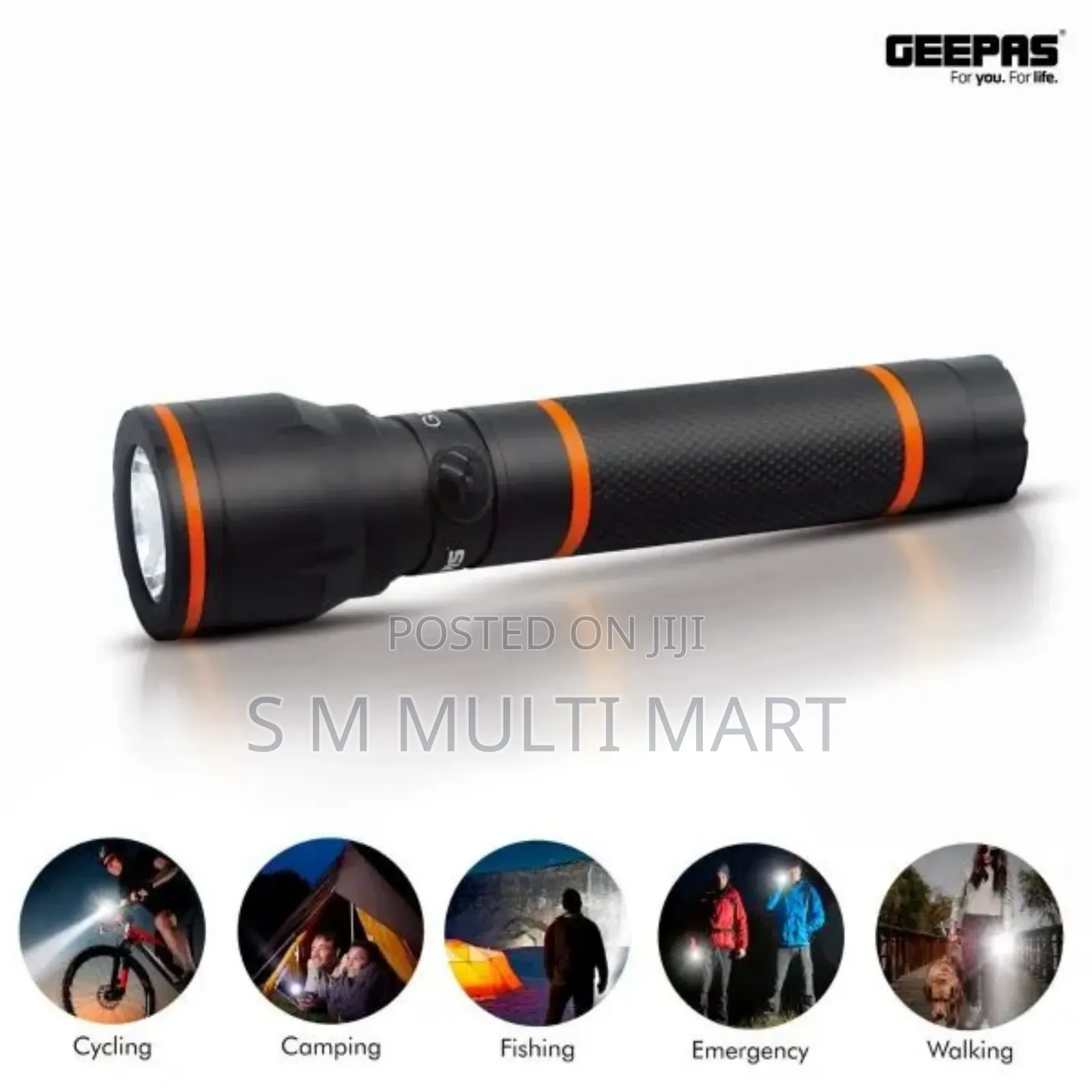 Geepas Gfl4659n Waterproof Rechargeable Led Flash Light