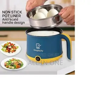 Simplicity Portable Electric Multicooker Cooking Pot With Steamer 1.8l