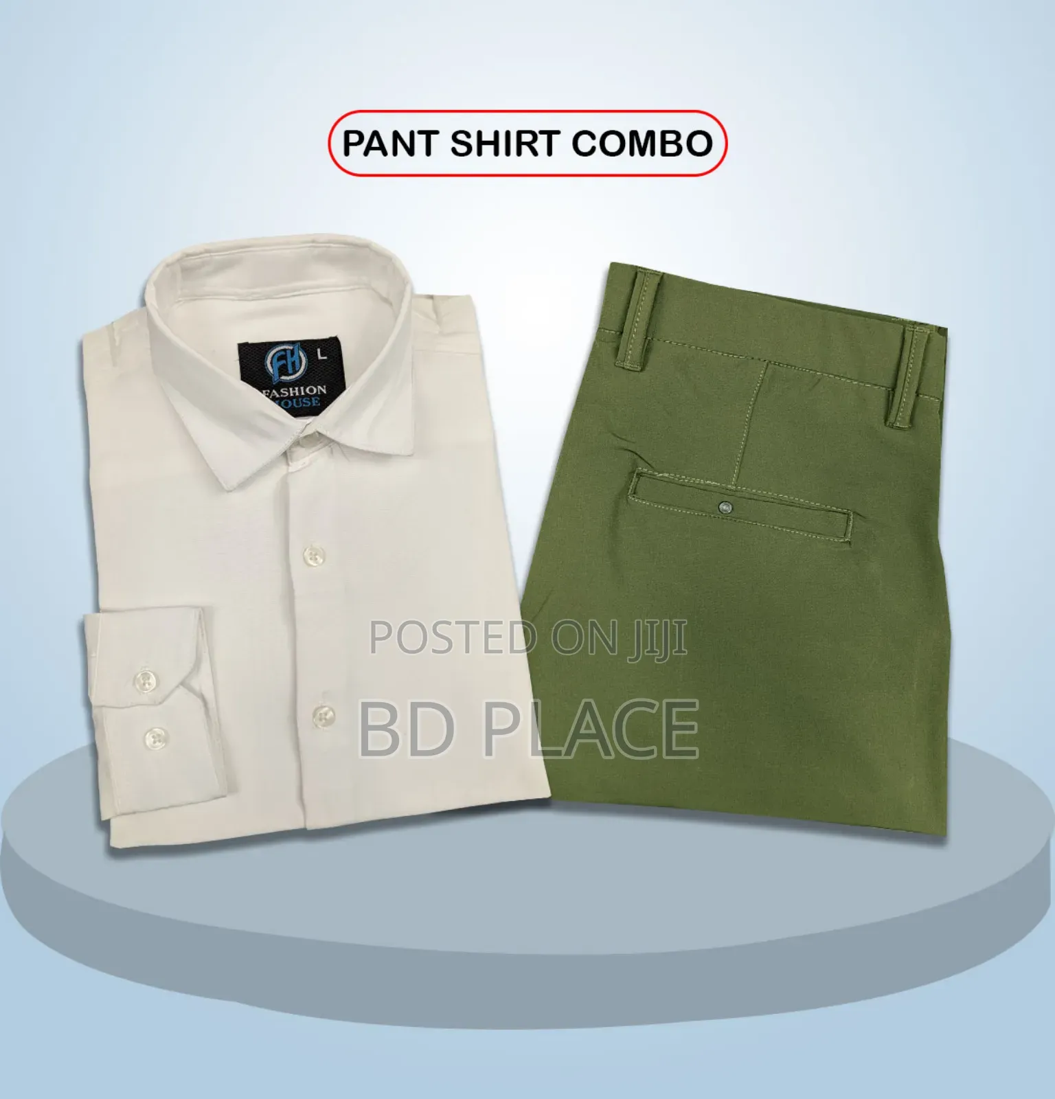 Premium Shirt Pant Combo (Formal / Casual) Light Green Deep Olive