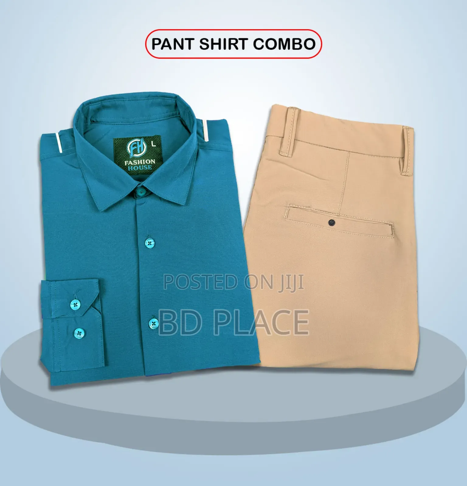 Premium Shirt Pant Combo (Formal / Casual) Light Green Deep Olive