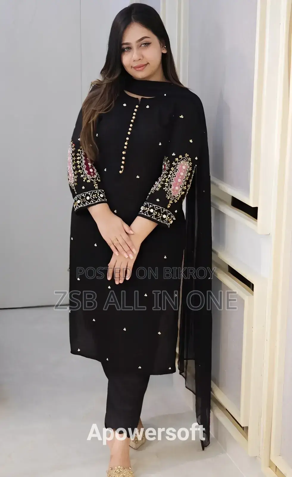 Embroidery Three Piece Xhyd Ifcjj Ufnhfh