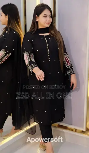 Embroidery Three Piece Xhyd Ifcjj Ufnhfh