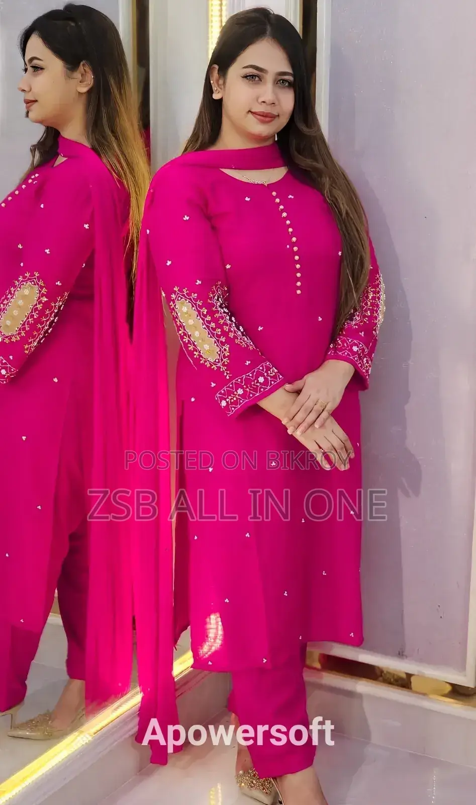 Embroidery Three Piece Xhyd Ifcjj Ufnhfh