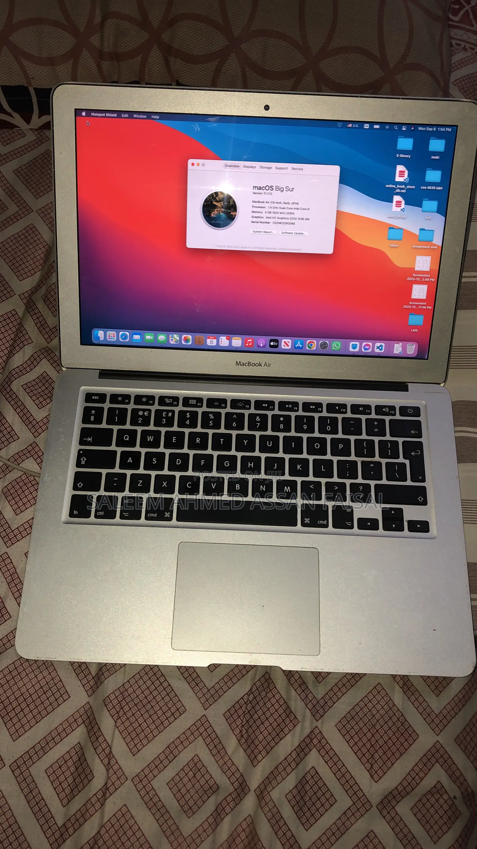 Laptop Apple MacBook 2014 4GB Apple M4 SSD 256GB