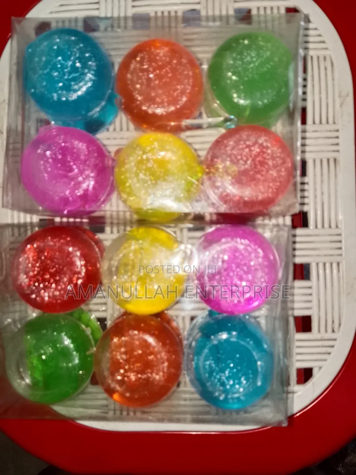 Packs of Colorful Crystal Mud Slime, Also Known as Crystal Clay.