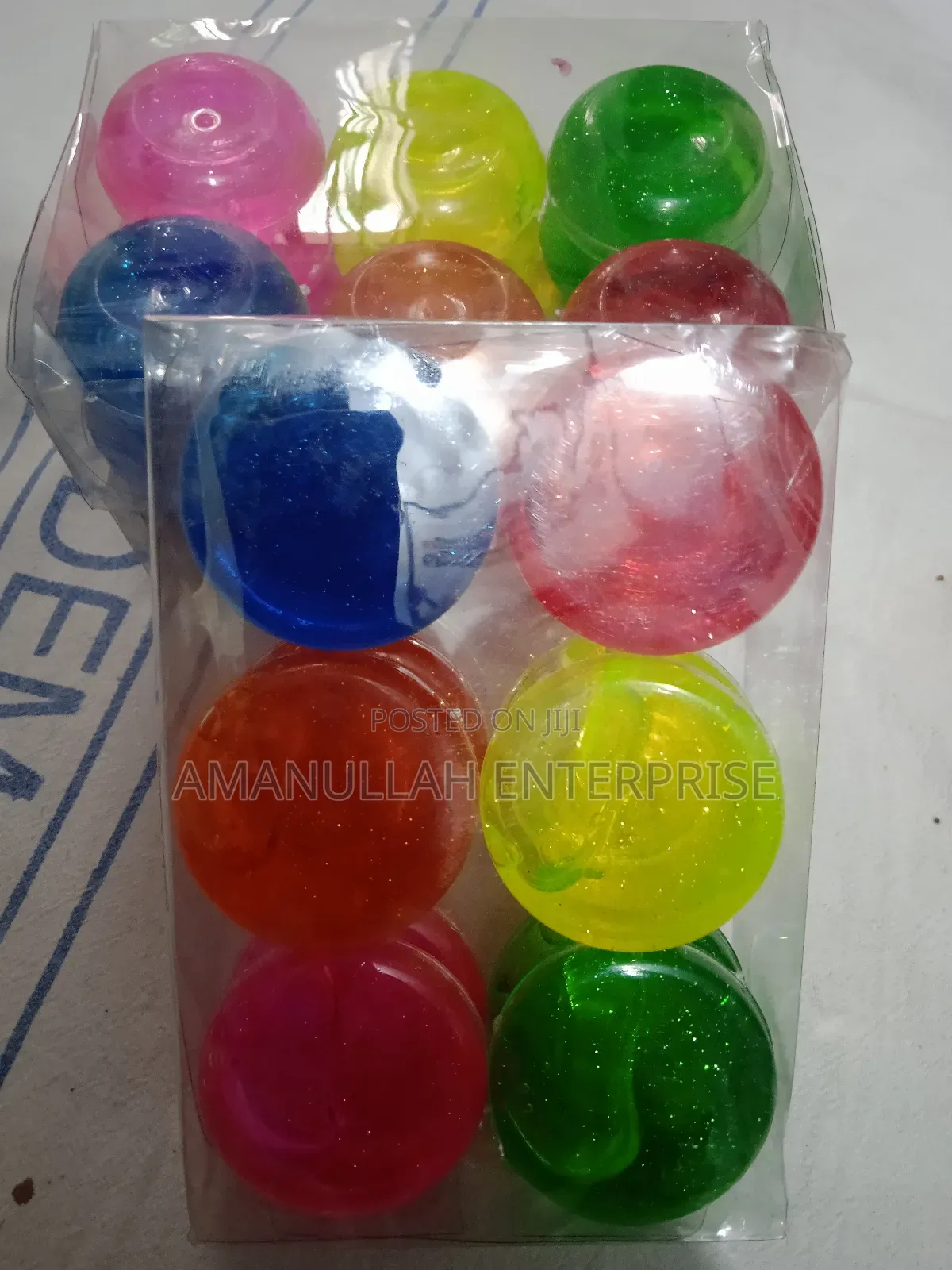 Packs of Colorful Crystal Mud Slime, Also Known as Crystal Clay.