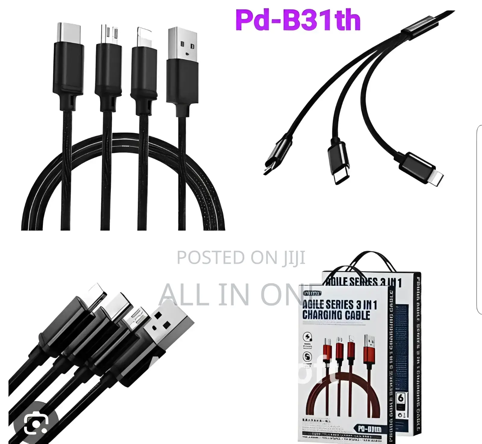 Remax Agile 3in1 Nylon Cable Pd-B31th