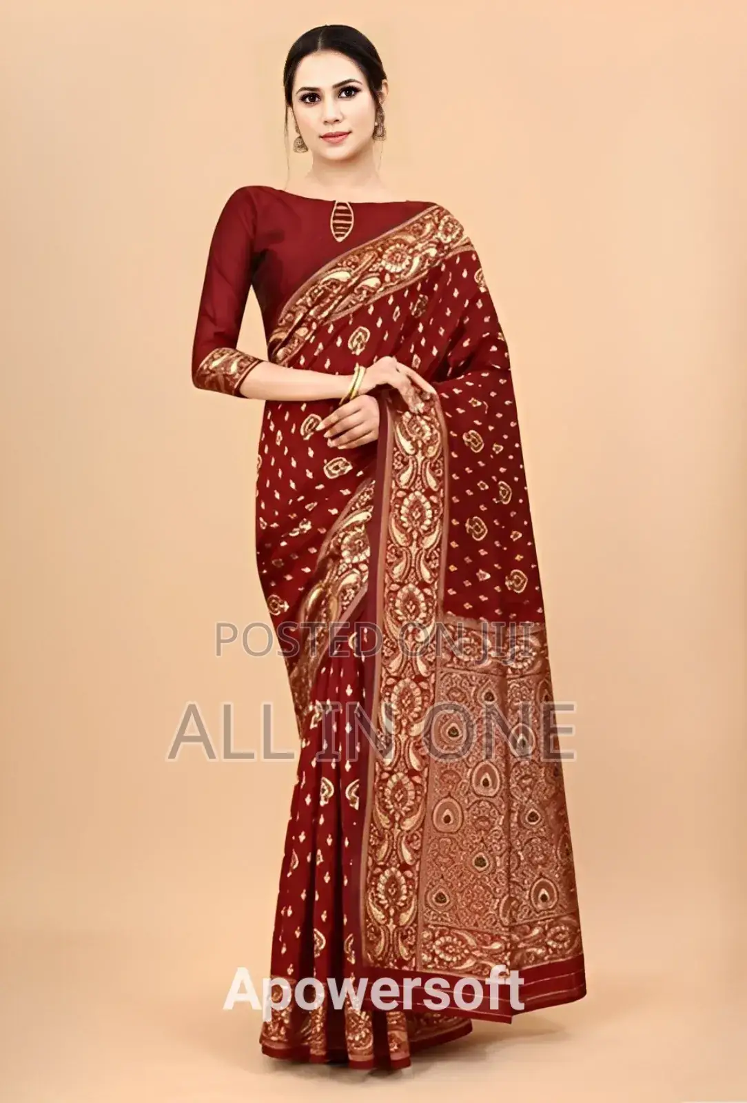 Screen Print Saree (with Blouse Piece) New Update Collection