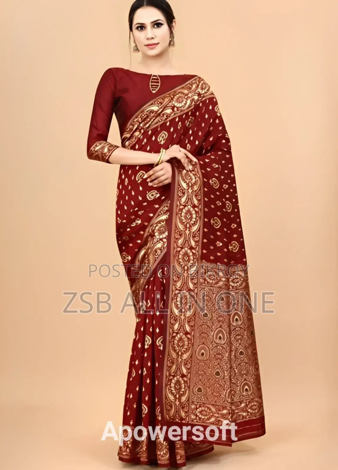 Screen Print Saree (with Blouse Piece) New Collection Stylish