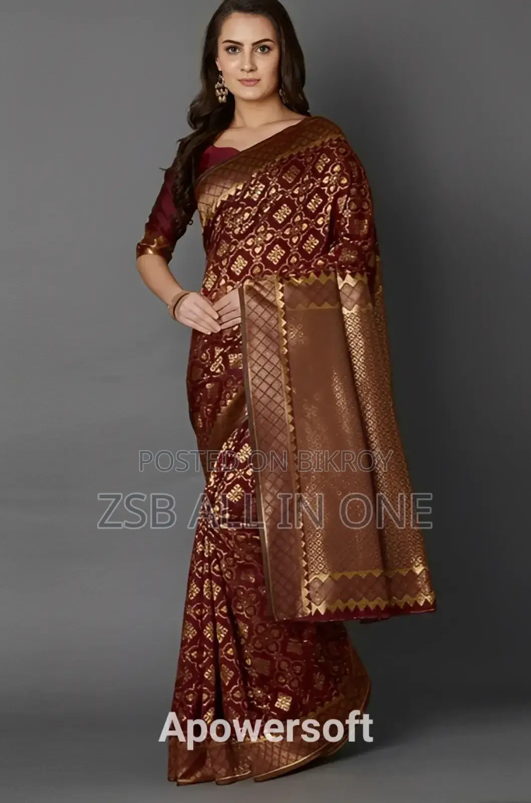 Screen Print Saree (with Blouse Piece) New Collection Stylish