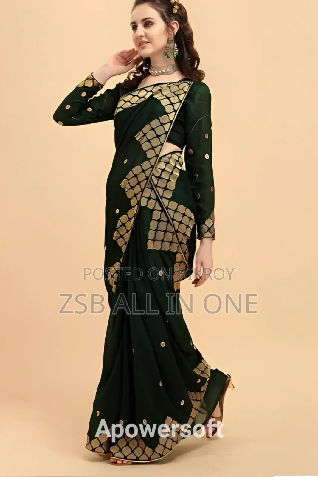 Screen Print Saree (with Blouse Piece) New Collection Stylish