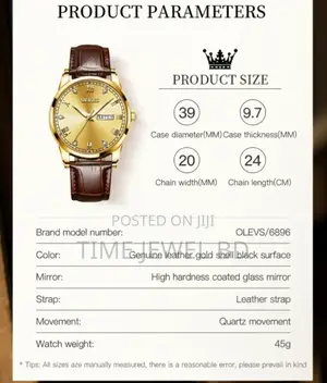 Olevs 6896 Golden Edition – Luxury Quartz Watch | 1 Year Warranty