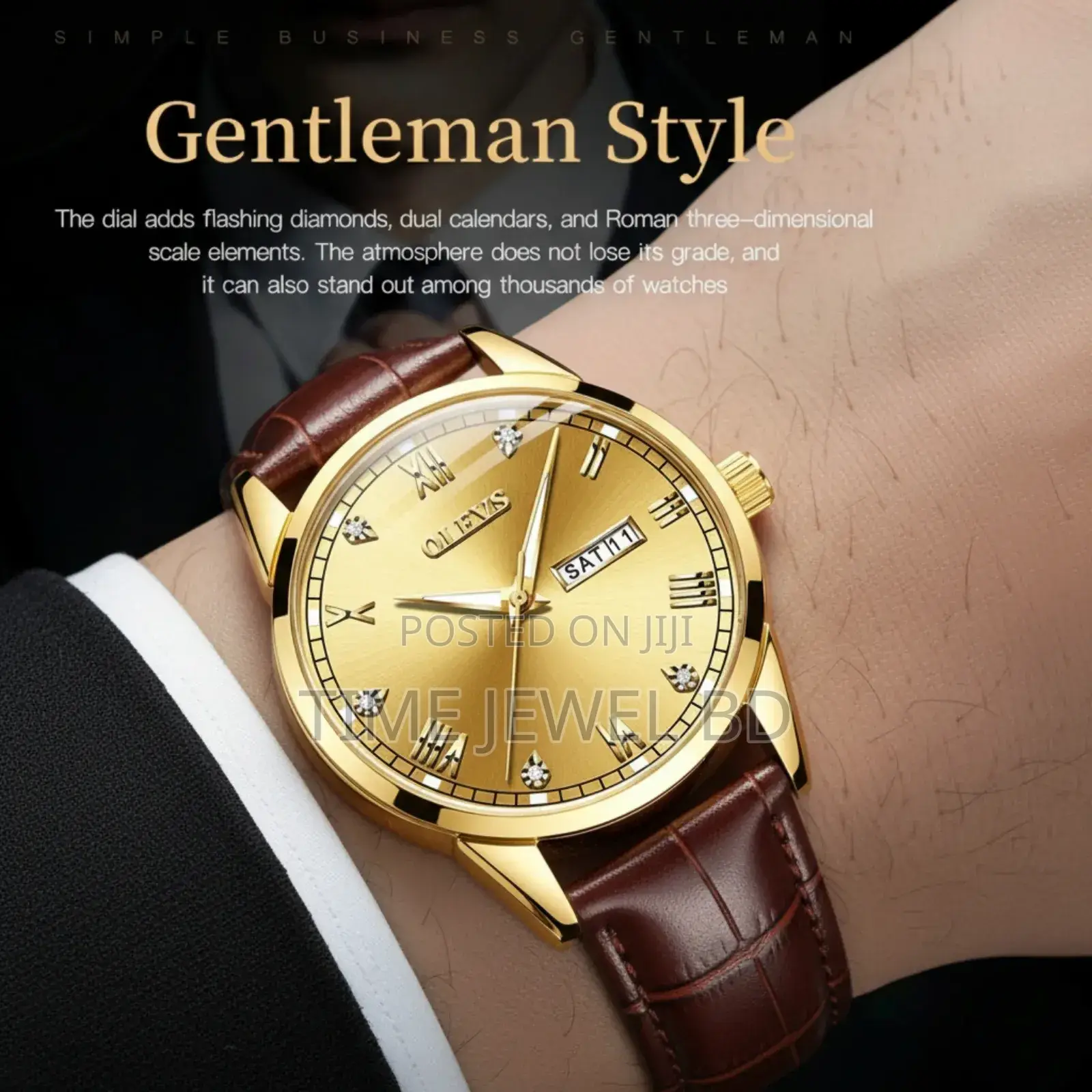 Olevs 6896 Golden Edition – Luxury Quartz Watch | 1 Year Warranty
