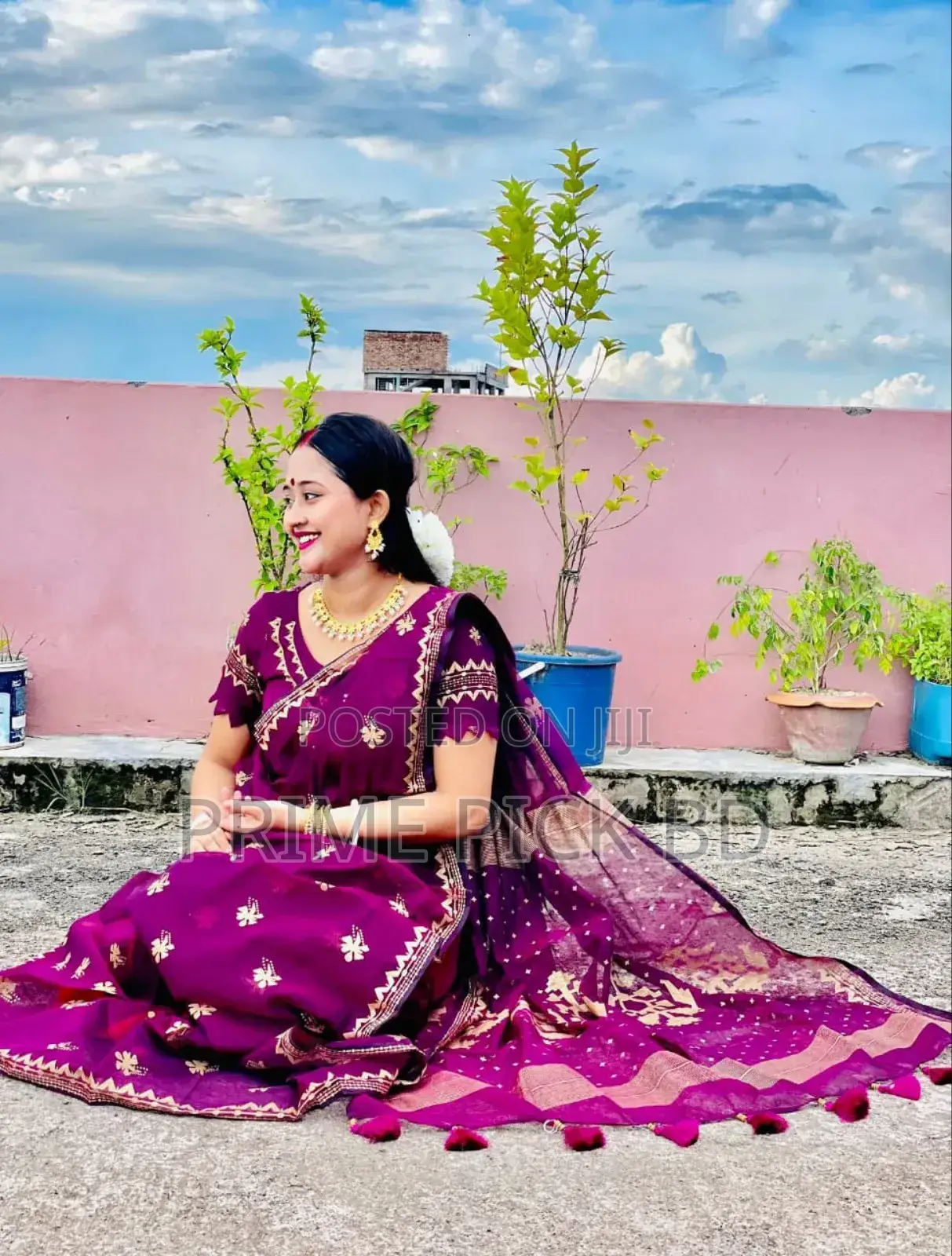 Semi Moslin Sharee With Blouse Piece