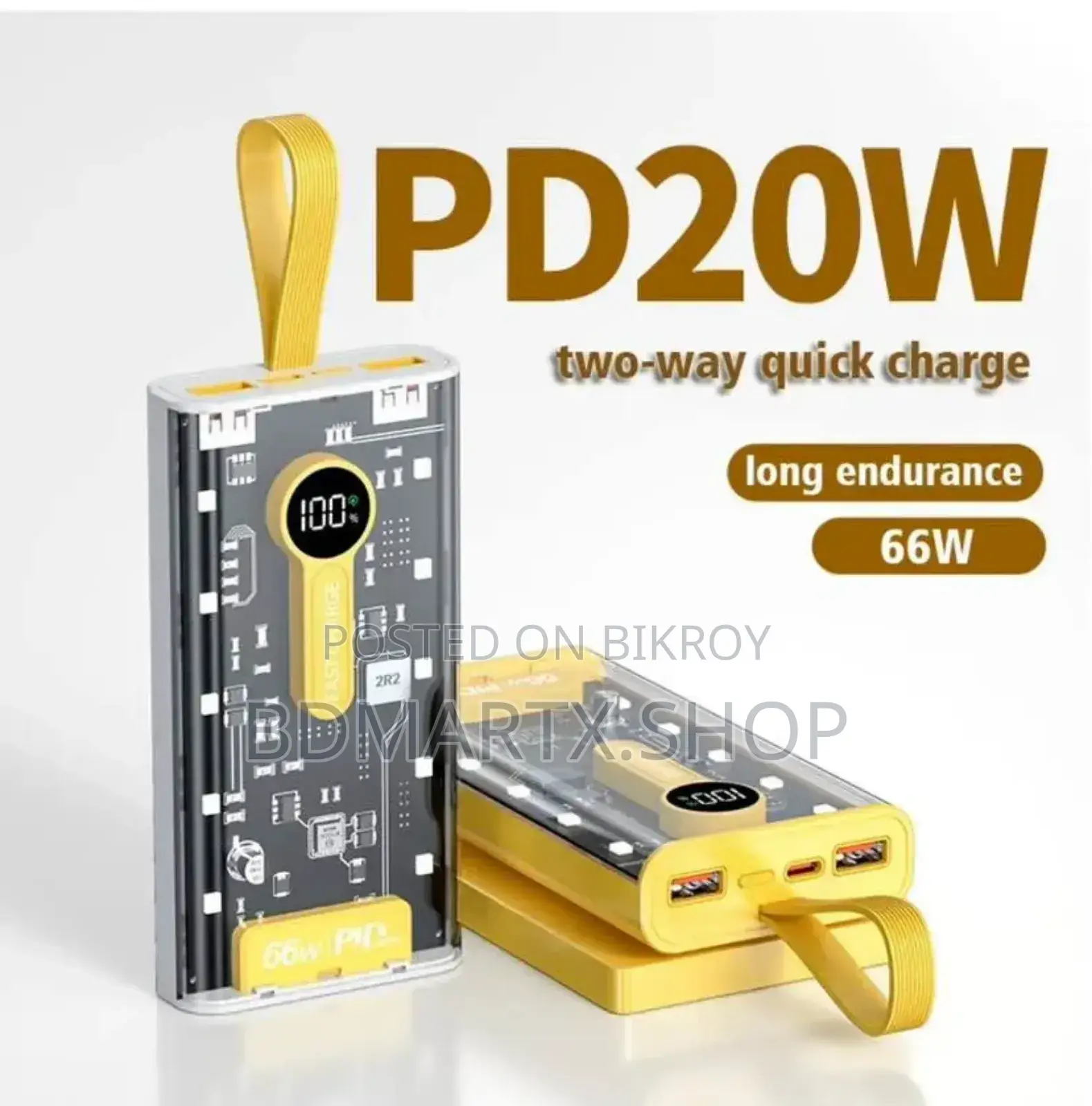 Transparent 20000mAh 22.5W Powerbank