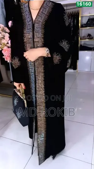 Photo - Royal Designed Party Stone Burkha With Pu Leather Bag |