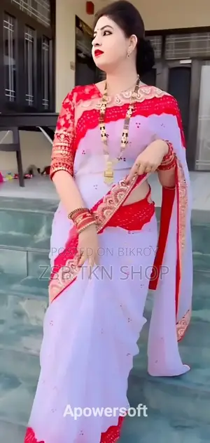 মাখন জর্জেট সিকোয়েন্স ওয়ার্ক শাড়ি