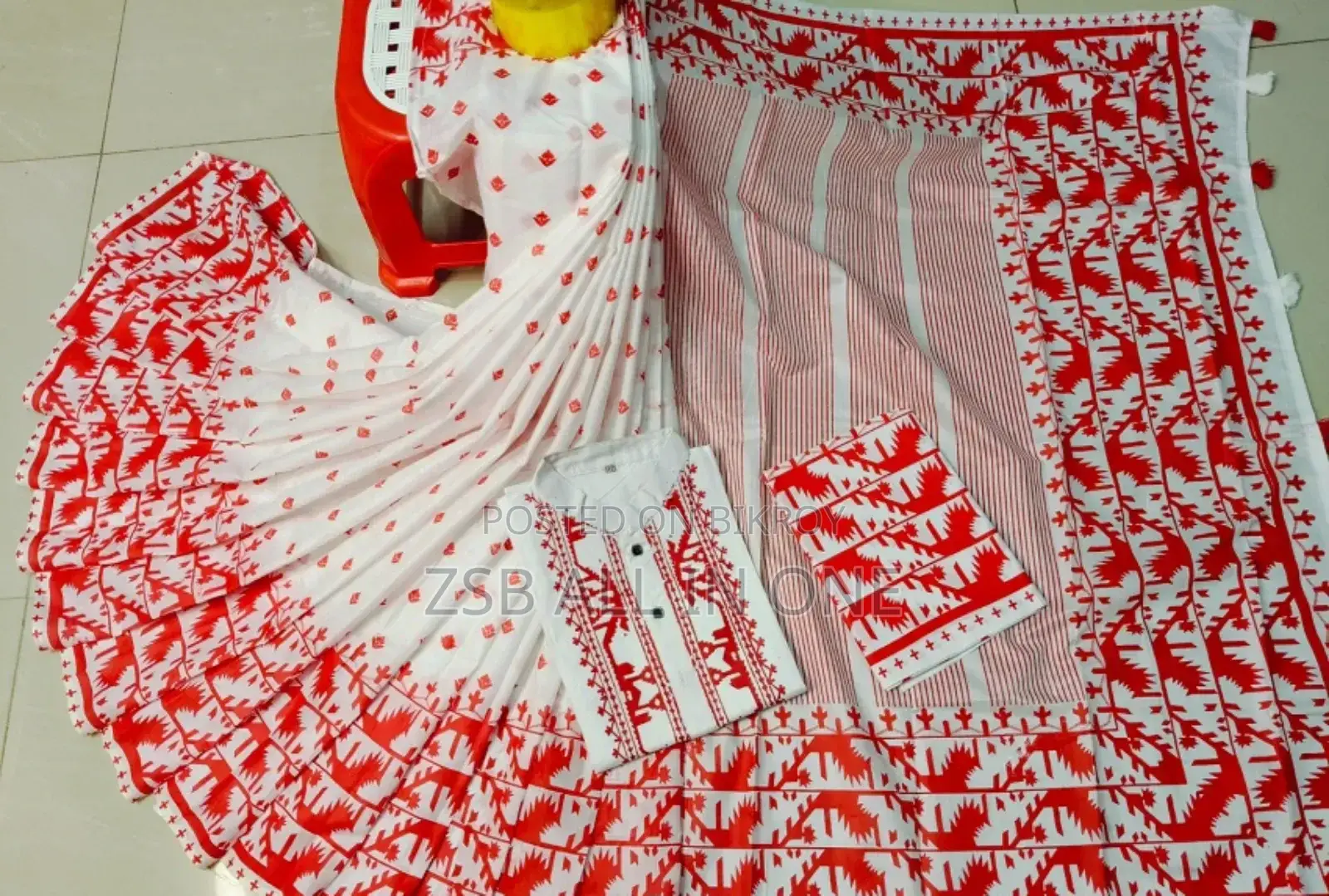 Sharee Panjabi Couple With Blouse Piece Puja Offer