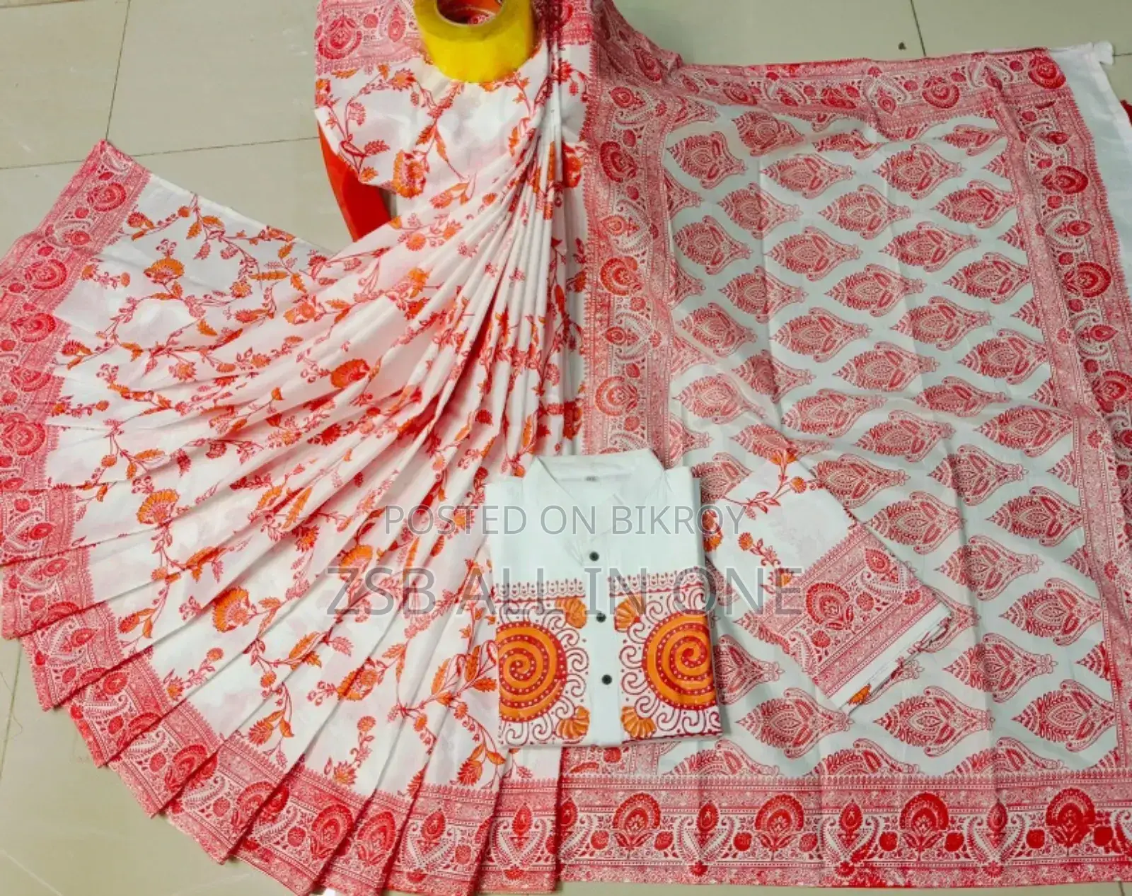 Sharee Panjabi Couple With Blouse Piece Puja Offer