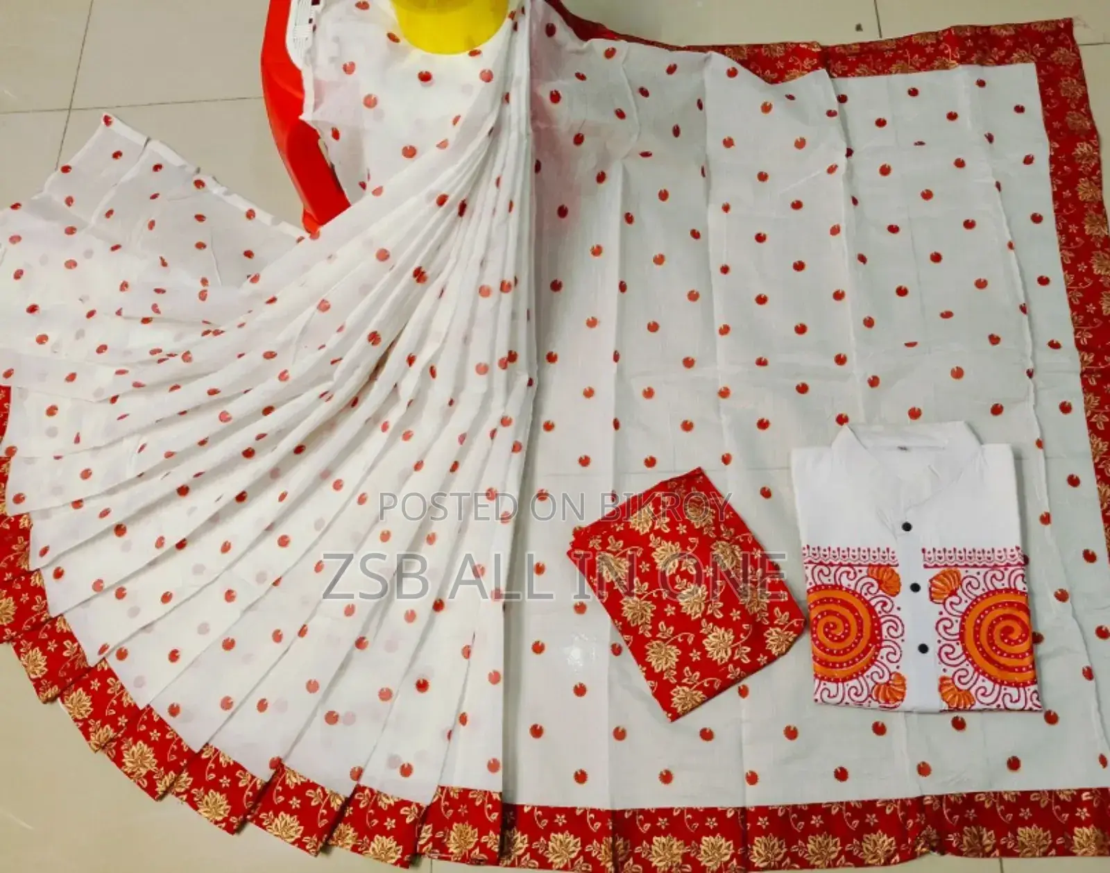 Sharee Panjabi Couple With Blouse Piece Puja Offer
