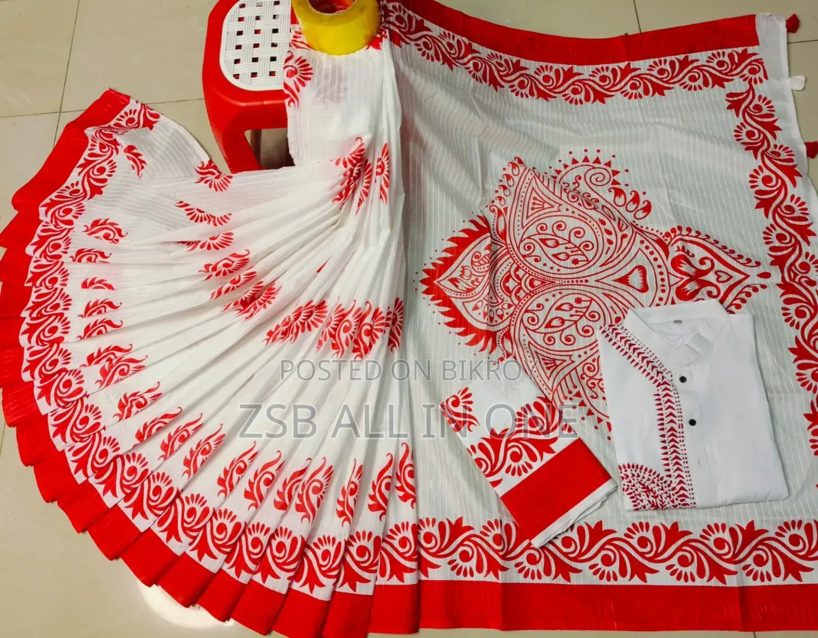 Sharee Panjabi Couple With Blouse Piece Puja Offer