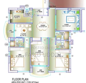 Furnished 3bdrm Apartment in Ruap, Uttara for Rent