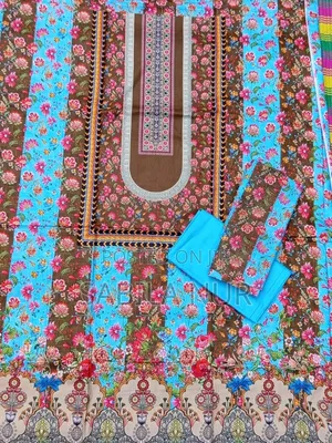 Photo - জমজম লং, পিওর কটন ফেব্রিক্স, সুতি থ্রী-পিছ