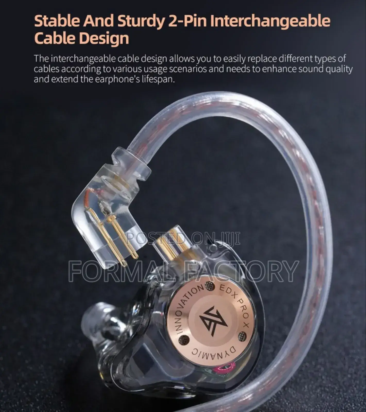 Kz Edx Pro X Earphones Dynamic Sound, Easily Assemble or Chang Wear