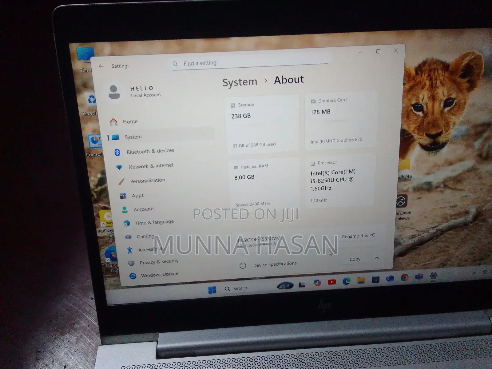 Laptop HP EliteBook 840 G5 8GB Intel Core I5 HDD 128GB