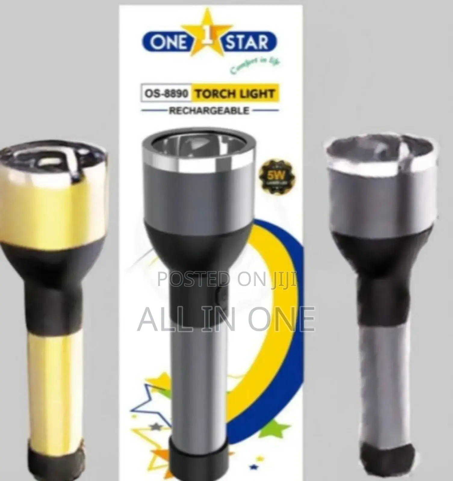 One Stars Torch Light Os-8860 Rechargeable Voltage : 100v - 240v