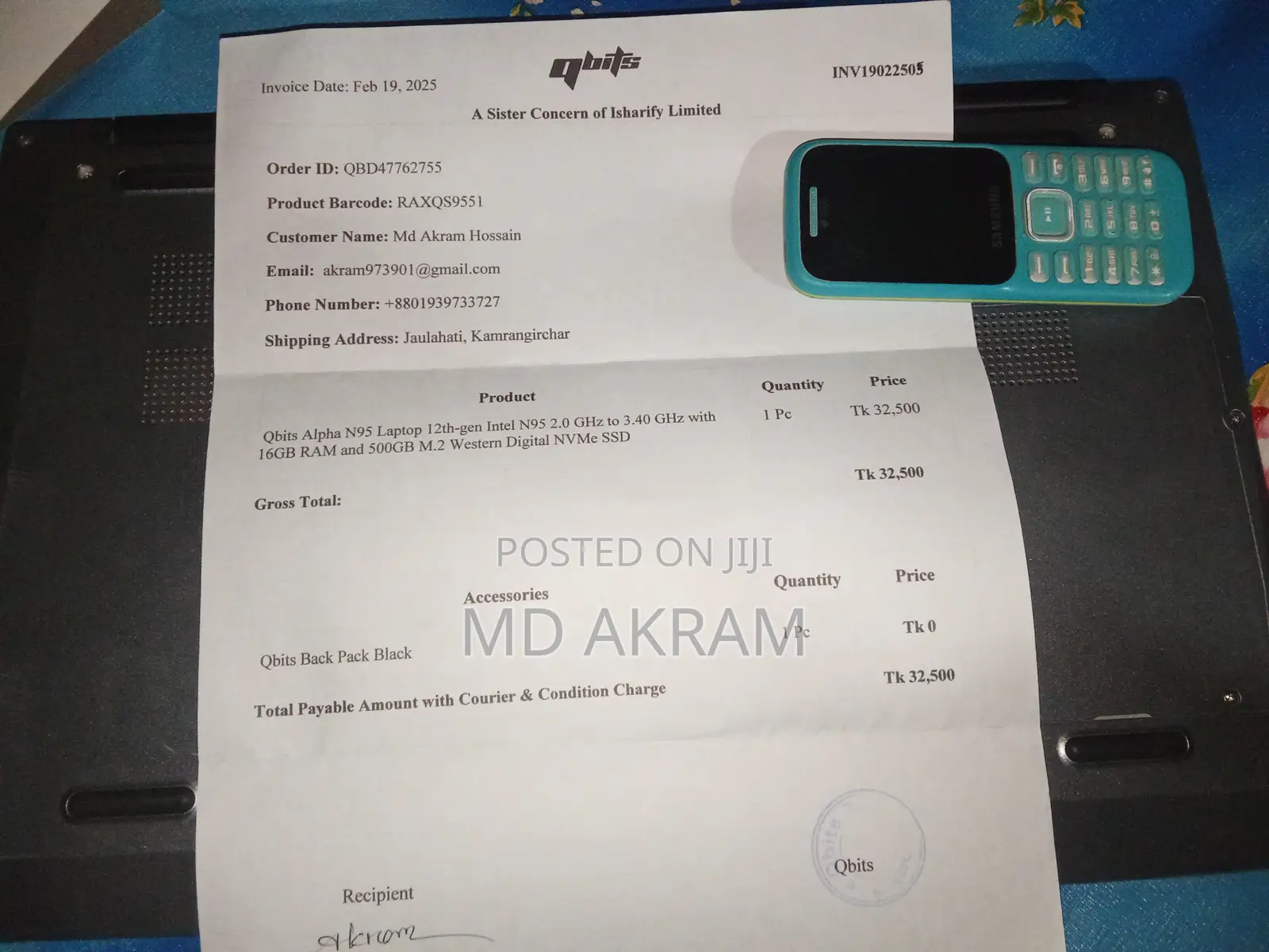 New Laptop 16GB SSD 500GB