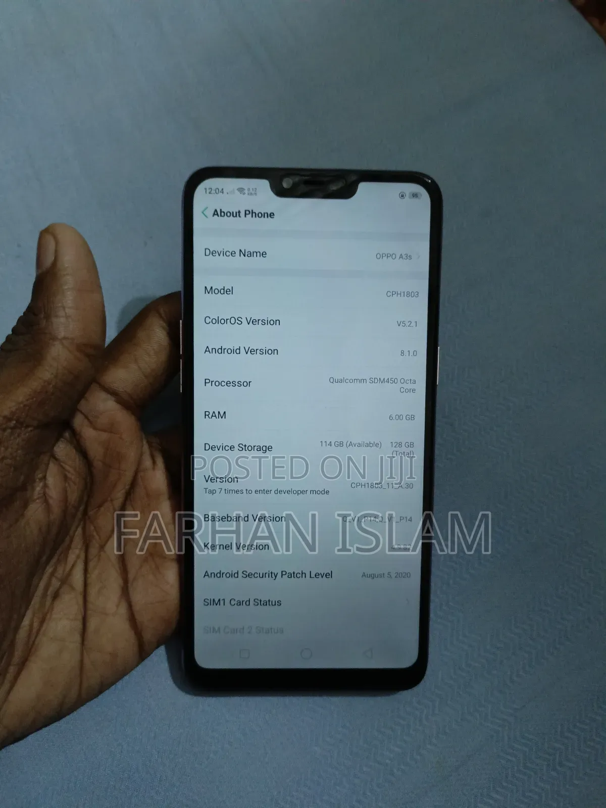 New Oppo A3s 256 GB Pink