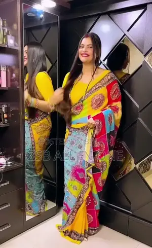 Premium Alpana Saree with Stone Work and Blouse Piece