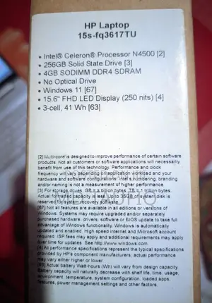 Laptop HP 15s 4GB Intel Celeron SSD 256GB