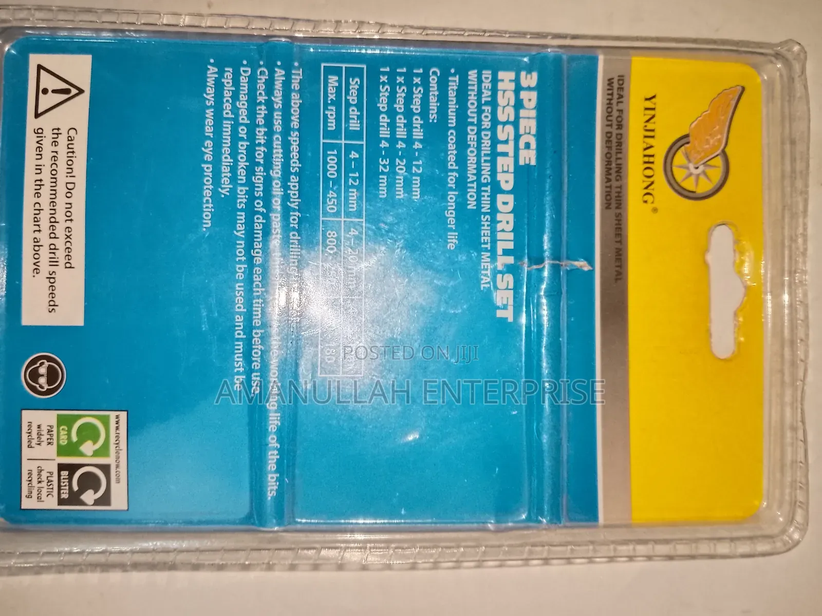 3 Piece HSS (High-Speed Steel) Step Drill Set