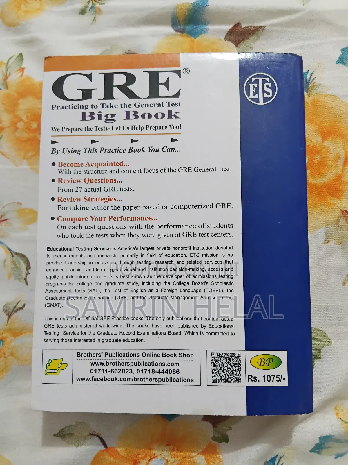Admission Book. Gre. Practice To Take The General Test. Big Book. Ets.