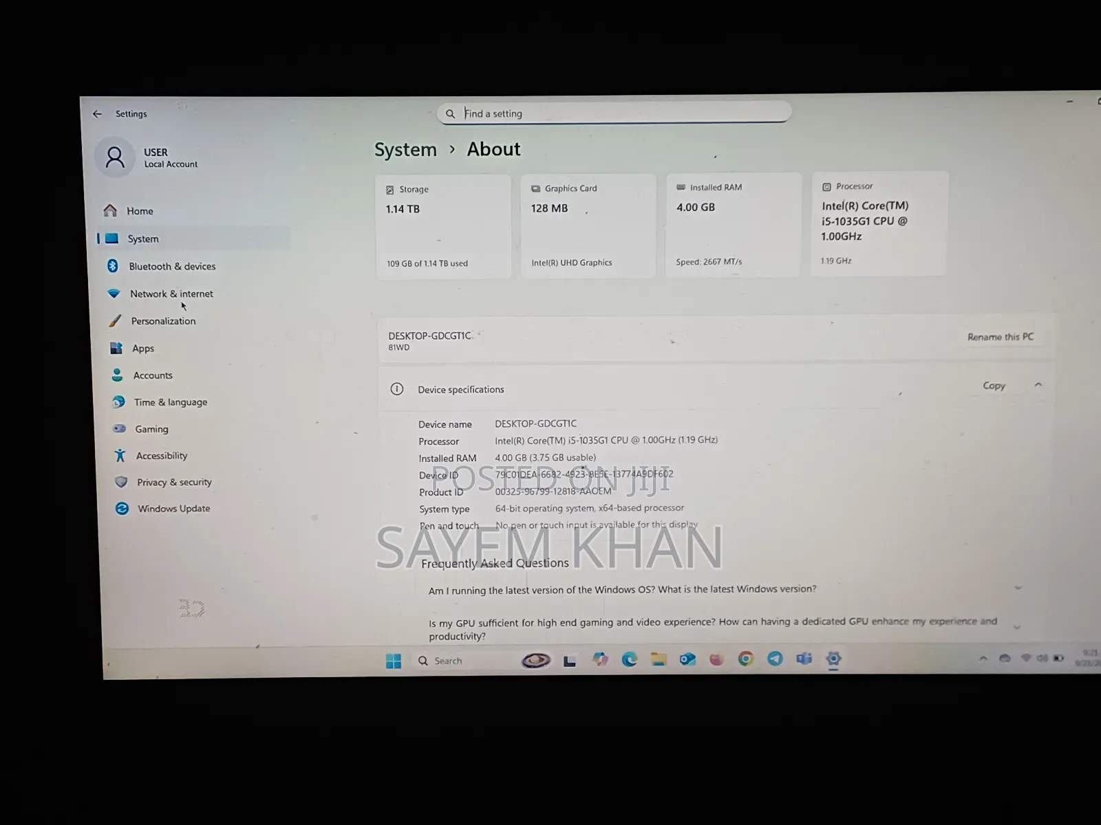 Laptop Lenovo Ideapad 3-14iil05 4GB Intel Core I3 SSD 1T