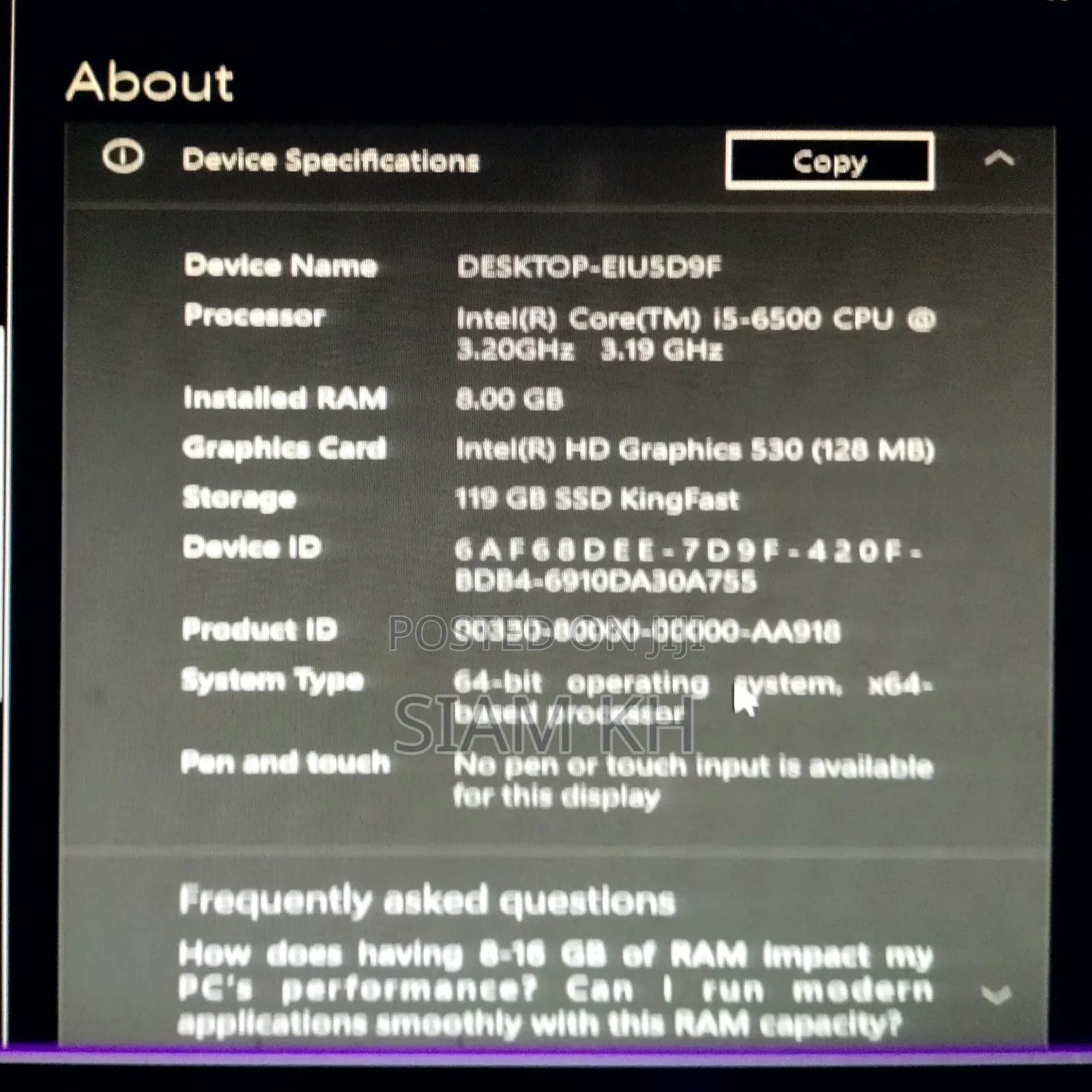 New Gigabyte GB-BSi5HA-6200 8GB Intel Core I5 SSD 128GB