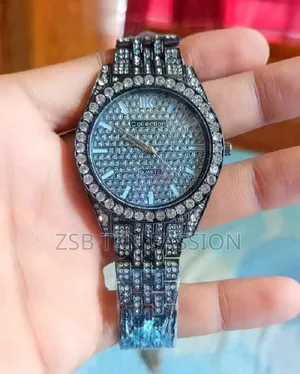 Men's Womens Round Silver Wh Gold Radium Dial Wrist Watch Band Luxury