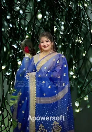 Semi Moslin Sharee With Blouse Piece New Update