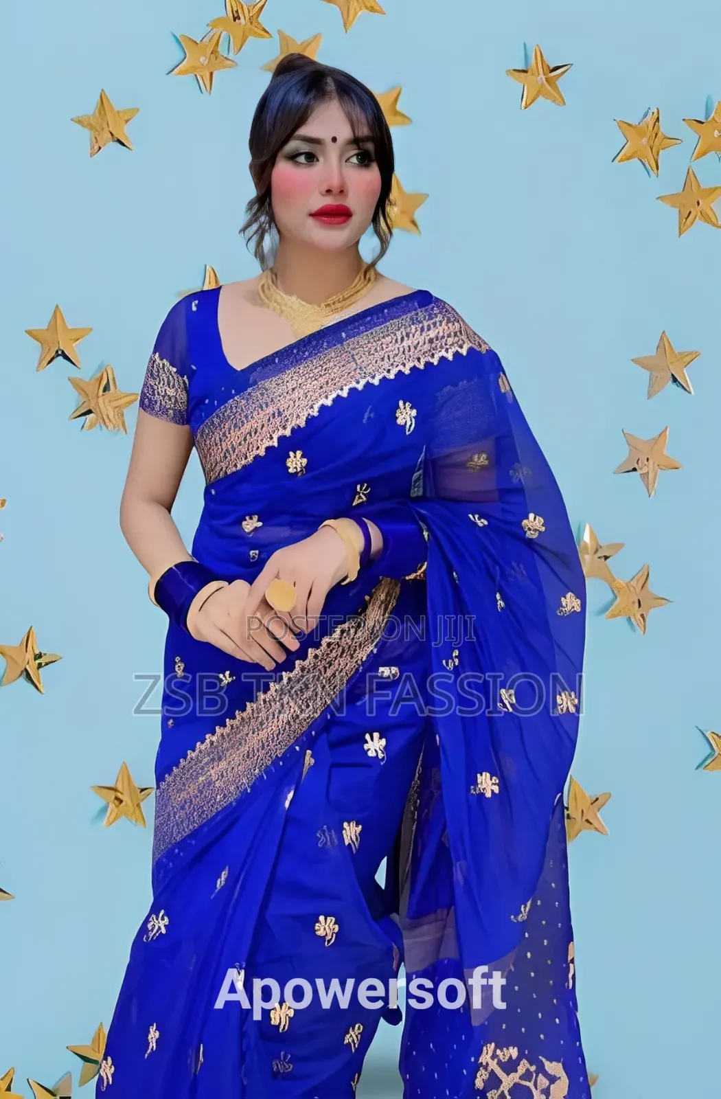 Semi Moslin Sharee With Blouse Piece New Update