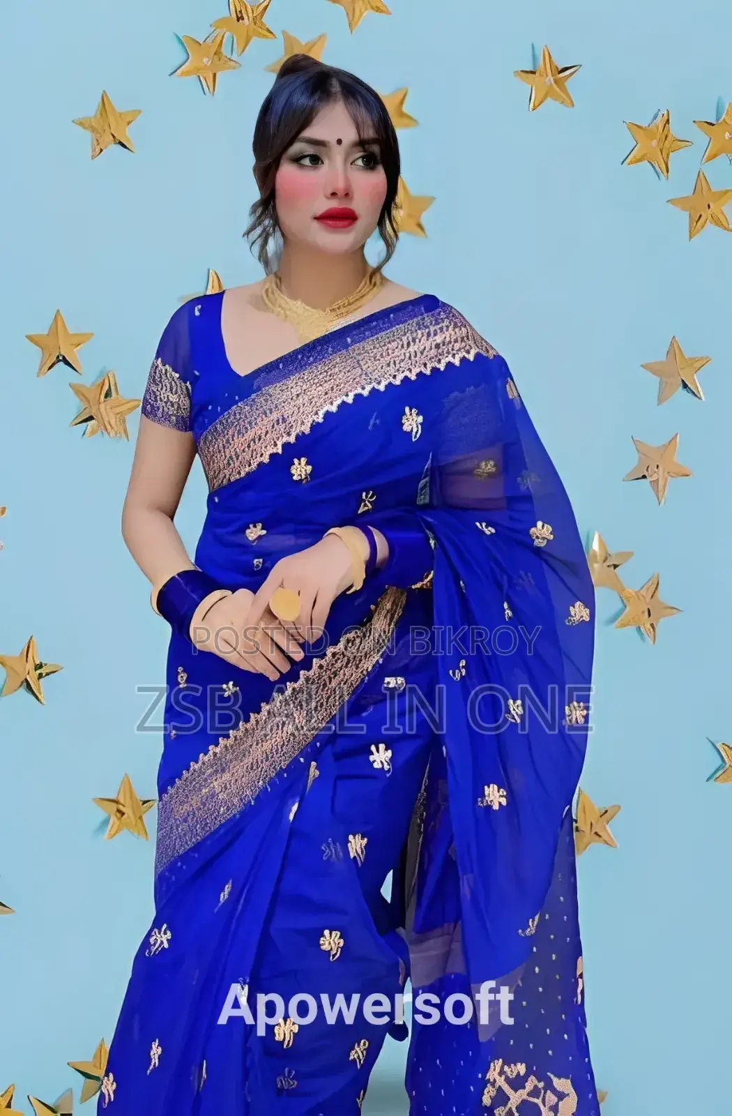 Semi Moslin Sharee With Blouse Piece New Update