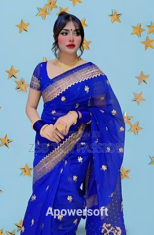 Semi Moslin Sharee With Blouse Piece New Update